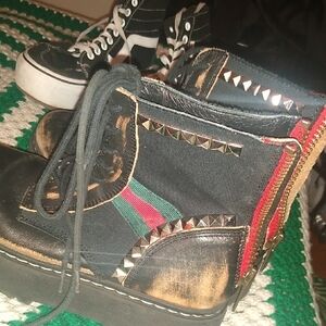 Stylish Black Studded Platform Boots